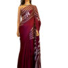 Maroon and white Silk Batik Saree- Sold Out