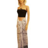 Sarong Skirts / Unisex White and Purple Batik