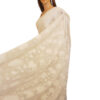 Georgette embossed flower saree - Image 5