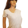 Georgette embossed flower saree - Image 4