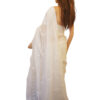 White Linen embroidery saree - Sold Out - Image 3