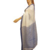 White cotton with a Blue border saree - Image 2