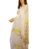 Yellow Floral White Saree - Image 3