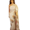 Cactus Design Gold and white Saree